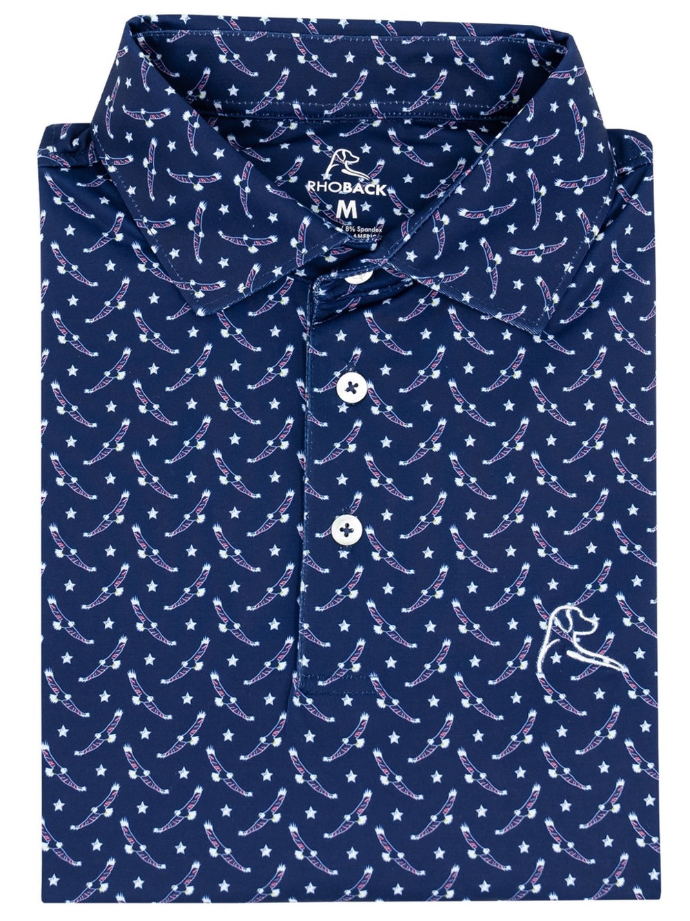 Rhoback The Bald Eagle Men's Short Sleeve Performance Polo Large